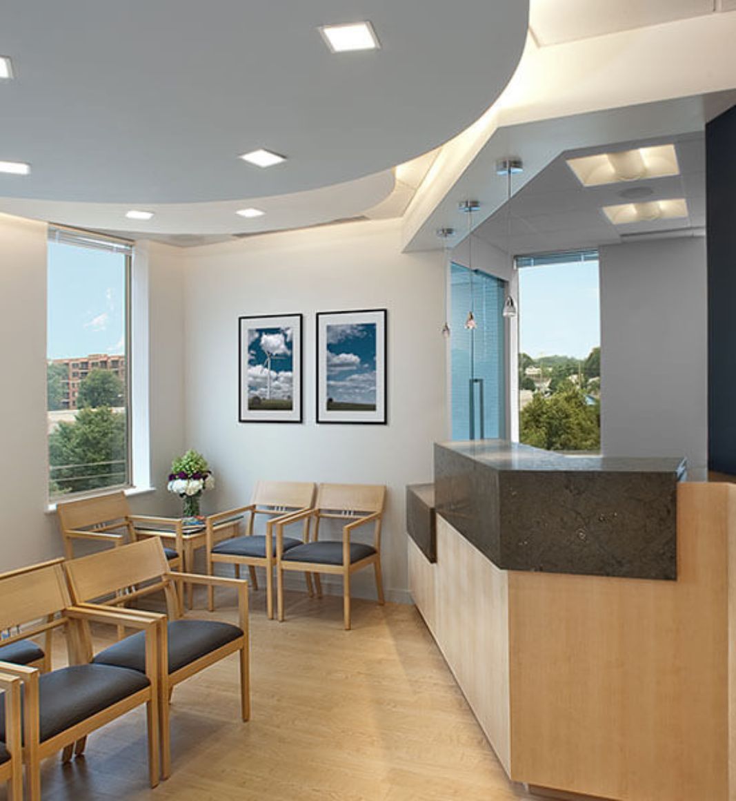 A picture of the office's lobby